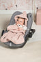 Jollein River Knit - Voetenzak voor Autostoel en Kinderwagen - Met capuchon - Pale Pink