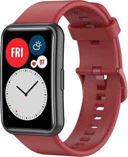 iMoshion Bandje Geschikt voor Huawei Watch Fit - iMoshion Siliconen band gekleurde gesp met installatiehulp - Rood