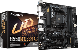 Gigabyte B550M DS3H AC - Micro ATX Moederbord - AMD AM4 - 128 GB DDR4 - Wi-Fi 5 (802.11ac) - Bluetooth 4.2