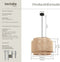 tectake® Plafondlamp Lignea Lux - Hanglamp Boho stijl - Ø46 x 32 cm - Jute lampenkap - 40W - Decoratieve verlichting woonkamer slaapkamer eetkamer