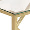 vidaXL - Wandtafel - roestvrijstaal - en - gehard - glas - goudkleurig