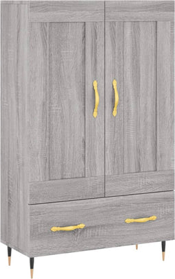 vidaXL - Hoge - kast - 69,5x31x115 - cm - bewerkt - hout - grijs - sonoma - eikenkleurig