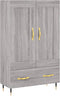 vidaXL - Hoge - kast - 69,5x31x115 - cm - bewerkt - hout - grijs - sonoma - eikenkleurig