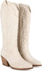 POSH by Poelman JILL - Dames Laarzen - Cowboy stijl - Licht Beige - Maat 37