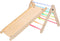 KateHaa Houten Klimdriehoek met Klimwand Pastel - Klimrek - Houten Montessori Speelgoed