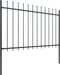 vidaXL - Tuinhek - met - speren - bovenkant - 8,5x1,2 - m - staal - zwart