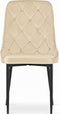 CAPRI Stoel Beige, Modern Design, Ergonomisch, Met Zachte Velvet Zitting, Metaal Zwarte Poten, Geschikt voor Woonkamer, Thuiswerk en Slaapkamer, Max. 120 kg