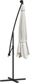 vidaXL - Zweefparasol - met - LED-verlichting - en - metalen - paal - 350 - cm - zand