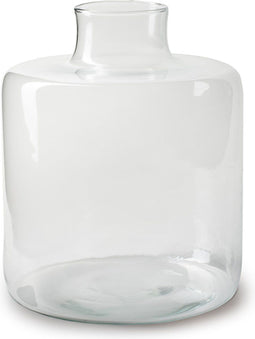 Jodeco Bloemenvaas - helder transparant - glas - 19 x 23 cm - fles vorm vaas