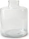 Jodeco Bloemenvaas - helder transparant - glas - 19 x 23 cm - fles vorm vaas