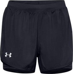 Under Armour UA Fly By 2-in-1 Shorts - Dames Sportbroek - Maat S - Zwart