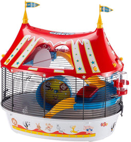 Ferplast Circus Fun - Hamsterkooi - Origineel ontwerp - Wit/Rood - 49,5 x 34 x 42,5 cm