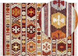 Beliani AYGAVAN - Kelim vloerkleed - Multicolor - Wol