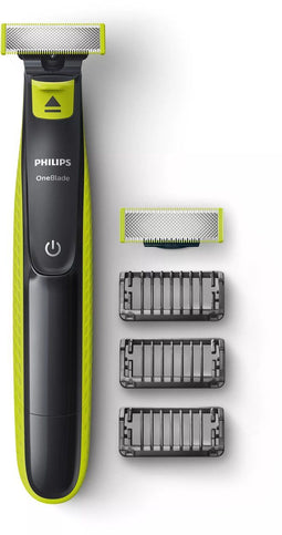 Philips OneBlade QP2520/30 - Trimmer en scheerapparaat - 3 opzetbare stoppelkammen - Limoengroen (3 stuks)