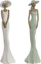 Decoratieve figuren Home ESPRIT Wit Groen Vrouw 7,5 x 7,5 x 30 cm (2 Stuks)