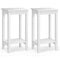 Coast Set van 2 Bijzettafels - 2-Laags Opbergtafel - Wit - 39,6 x 29,6 x 73,5 cm (2 stuks)
