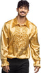 Boland - Party shirt goud (L) - Volwassenen - Danser/danseres - 80's & 90's - Disco