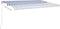 vidaXL - Luifel - vrijstaand - automatisch - 500x300 - cm - blauw - en - wit