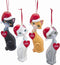 Resin Cat W-Xmas Hat Ornament 4 inch