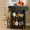 SoBuy FKW110-SCH - Keukenwagen - Zwarte opbergkast op wielen - 60 x 90 x 43 cm