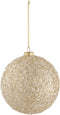 J-Line kerstbal Grove Glitter - glas - goud/wit - large
