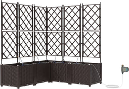 vidaXL - Tuinplanters - met - Wateririgatiesysteem - 5 - st - Bruin