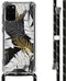 iMoshion Hoesje Geschikt voor Samsung Galaxy S20 Plus Hoesje Met Koord - iMoshion Design Hoesje met Koord - Goud / Zwart / Transparant / Glamour Botanic