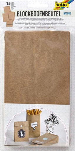 Blokzak kraft naturel foodsafe 12x6x21cm set à 15 stuks