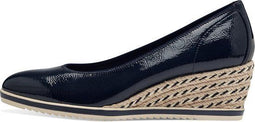 Tamaris - dames lak pumps - sleehak 6 cm - blauw (maat 41)