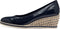 Tamaris - dames lak pumps - sleehak 6 cm - blauw (maat 41)