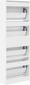 Schoenenkast 60x21x163,5 cm bewerkt hout wit