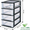 IRIS Organizer Chest - Ladesysteem 4 lades 4 x 7L - Kunststof - Zwart