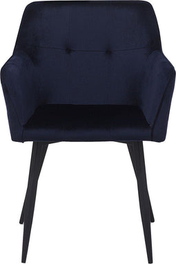 JASMIN - Eetkamerstoel - Donkerblauw - Fluweel