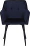 JASMIN - Eetkamerstoel - Donkerblauw - Fluweel