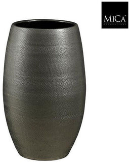 Mica Decorations Bloempot Porto - 31x31x50 cm - Terracotta - Metallic,Antraciet
