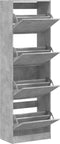 vidaXL Schoenenkast met 4 klaplades 60x34x187,5 cm betongrijs