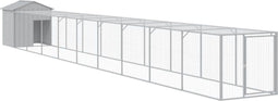 vidaXL - Kippenhok - met - ren - 117x1017x123 - cm - staal - lichtgrijs