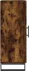 vidaXL - Dressoir - 34,5x34x90 - cm - bewerkt - hout - gerookt - eiken