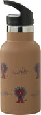 Fresk Thermosfles - 350 ml - RVS Waterfles - Lekvrije Drinkfles voor Kinderen - Koude en Warme Dranken - BPA-vrij - Onbreekbaar - Inclusief 2 Doppen - Thermosbeker - Drinkbeker - Bruin - Lion