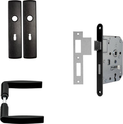 AXA Curve Klik - Binnendeurbeslag set - Zwart geslepen aluminium - (2 stuks)