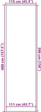 vidaXL - Deurmat - 115x400 - cm - gestreept - 115x400 - cm - zwart - en - grijs