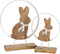 J-Line decoratie Konijn Strik In Rond - hout/ijzer - wit/naturel - medium - paasdecoratie