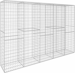 vidaXL - Schanskorfmuur - met - deksel - 300x50x200 - cm - gegalvaniseerd - staal