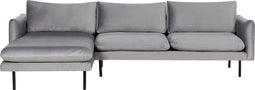 VINTERBRO - Hoekbank - Grijs - Rechtszijdig - Fluweel