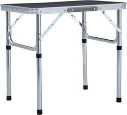 vidaXL - Campingtafel - inklapbaar - 60x45 - cm - aluminium - grijs