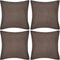 vidaXL - Kussenhoezen - linnen - look - 40 - x - 40 - cm - antraciet - 4 - stuks