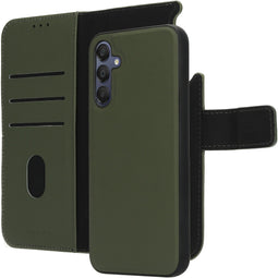 Mobiparts Galaxy A15 - 2 in 1 Wallet Case - Echt leer met uitneembare backcover - Groen