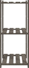 vidaXL - Opbergrek - 3-laags - 60x38x90 - cm - massief - grenenhout - grijs