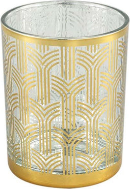 PTMD Larine Windlicht - H13 x Ø10 cm - Glas - Goud