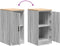 vidaXL - Garagekast - 40x51x85 - cm - massief - grenenhout - grijs - sonoma